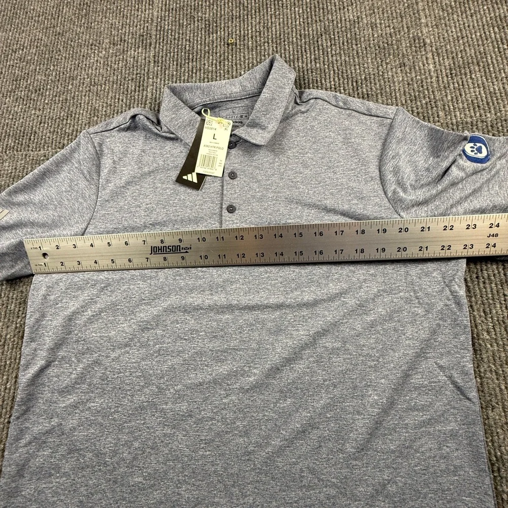 Adidas A582 HTR Polo Mens Large Collegiate Navy Melange Golf Shirt‎ HS0814 NWT